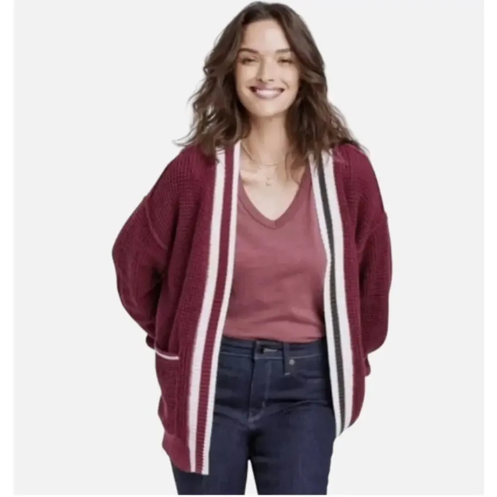 Universal Thread Burgundy Open Front Cardigan - XS - NWT - Picture 2 of 8